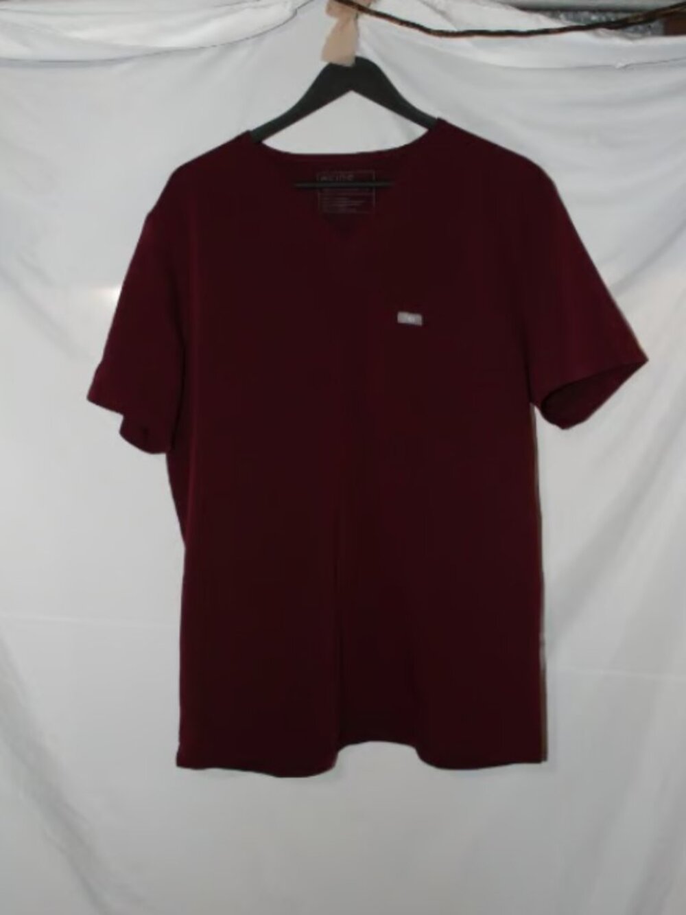 Figs Mens Leon Burgundy Three-Pocket Scrub Top